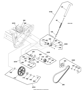 Auger Drive Group Diagram and Parts List for 1697293-00 (1222EE)(2020) Briggs and Stratton Snow Blower